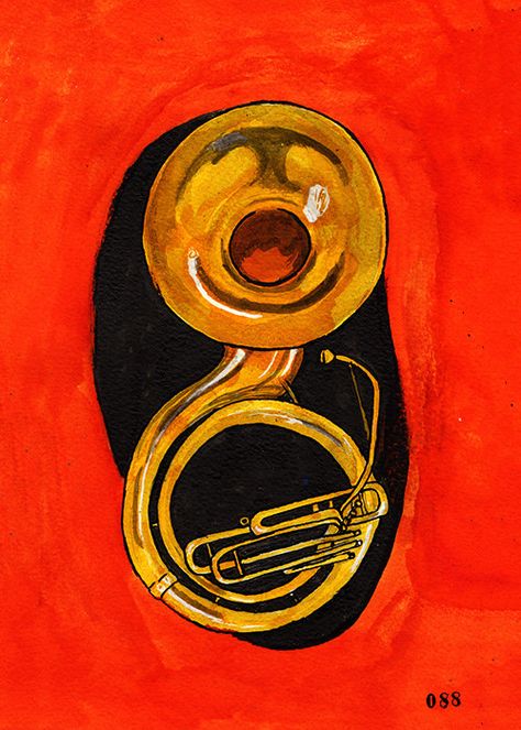 Tuba © Bernardo Oliveira Tuba Drawing, Tuba Art, Looney Tunes Characters, Drawing Cartoon Characters, Drawing Cartoon, Band Stuff, Musical Notes, Oboe, Trombone