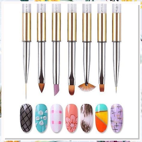 Looking to create stunning nail art designs? Check out these 6 must-try nail art brush tips! From fine lines to intricate details, these nail art brushes are perfect for achieving the perfect look. Whether you're a beginner or a pro, these tips will take your nail art game to the next level. Get ready to unleash your creativity with these amazing nail art brushes! American Nails, Brush Drawing, Simple Nail Art Designs, Drawing Pen, Nail Art Brushes, Lifestyle Products, Kandy, Halloween Nail Art, Nail Brushes