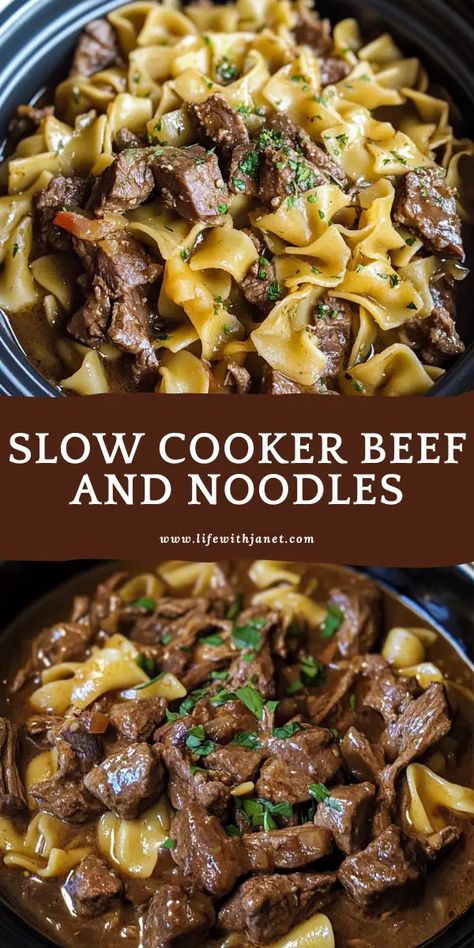 Steak And Noodles Crockpot, Easy Quick Crock Pot Meals, Beef Tip In Crockpot, Crockpot Stir Fry Beef Slow Cooker, Beef Gravy Noodles, Slow Cooker Food Recipes, Dinner Crock Pot Ideas, Recipes With Stew Meat Crockpot, Beef Tip And Noodles Crock Pot