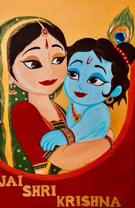 Janmashtami Painting Ideas, Janmashtami Drawing Ideas For School, Gopal Painting, Janmashtami Drawing, God Drawings, Doodle Art Posters, Poster Rangoli, Krishna Drawing, Fabric Painting Techniques