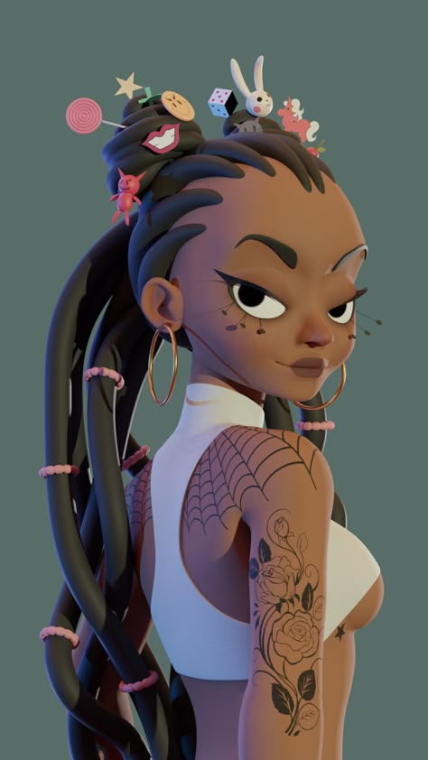 ArtStation - Dreadlocks, Jude Mutuku 3d Art Styles, Cool Character Design Ideas, Dress Animation, Blender Character, Nomad Sculpt, 3d Karakter, Zbrush Character, Custom Character, Dope Art