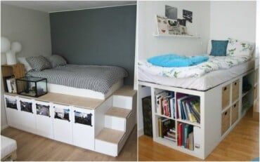 Hochbett selber bauen ideen schlafzimmer küchenschränke treppe Bedroom Turned Closet, Build A Loft Bed, Fireplace Feature Wall, Kids Loft Beds, Diy Home Furniture, Diy Furniture Couch, Closet Ideas, Loft Spaces, Ikea Furniture