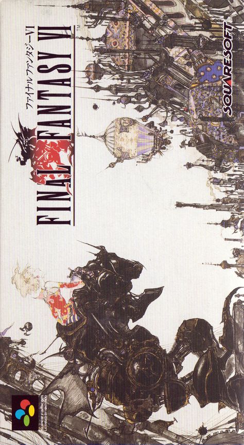 Final Fantasy VI - Super Famicom (front sleeve) Final Fantasy Box Art, Final Fantasy Cover Art, Final Fantasy Poster Art, Final Fantasy Phone Wallpaper, Final Fantasy Official Art, Super Famicom Box Art, Final Fantasy Pixel Art, Final Fantasy Aesthetic, Video Game Cover Art