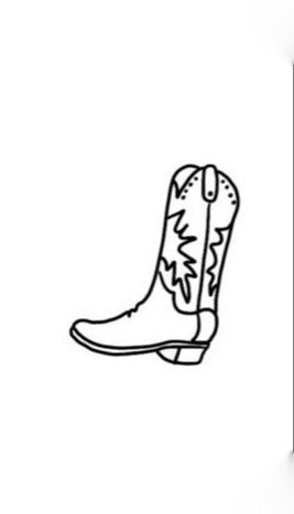 Cowboy Boots Drawing, Cowboy Boot Tattoo, Pair Tattoos, Cowboy Tattoos, Little Cowboy, Stick And Poke, Nail Tattoo, Fine Line Tattoos, Line Tattoos