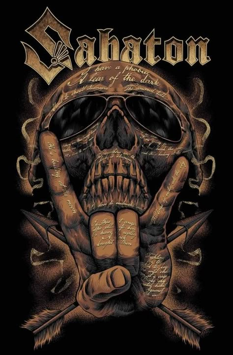 Sabaton Tattoo, Sabaton Logo, Emo Backgrounds, Arte Heavy Metal, Metal Posters Art, Bear Artwork, Band Tattoos, Funny Patches, Rock Band Posters