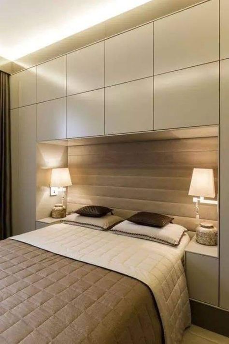 Trendy Living Rooms, Room Curtains, Trendy Bedroom, Bedroom Wardrobe, Tiny Bedroom, Built In Cabinets, Contemporary Bedroom, Small Living Rooms, Bedroom Bed