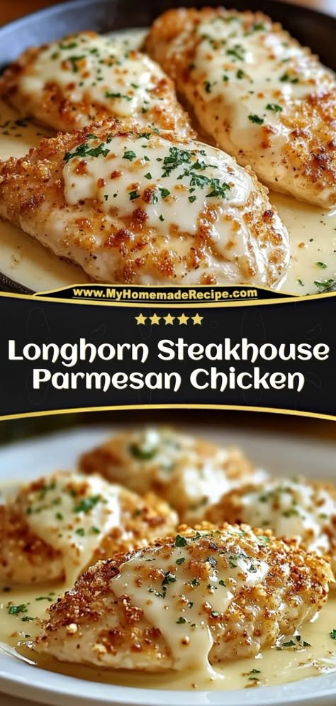 This Longhorn Steakhouse Parmesan Chicken recipe features juicy grilled chicken topped with a creamy Parmesan crust for a restaurant-quality meal. Ingredients: 2 chicken breasts 1/4 cup Parmesan cheese 1/4 cup mayonnaise 1/2 tsp garlic powder A flavorful and creamy chicken dish that’s easy to make at home Dinner 5 Ingredients Or Less, Healthy Dinner Aesthetic, Creamy Chicken Dish, Juicy Grilled Chicken, Romantic Dinner Ideas, Longhorn Steakhouse, Dinner Aesthetic, Chicken Breast Recipes Baked, 5 Ingredients Or Less