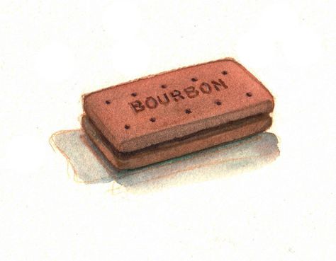 Bourbon Biscuit Painting, Biscuit Drawing, Surroundings Art, Pastry Illustration, Dessert Illustrations, Bourbon Biscuit, Sam Tattoo, Cookie Drawing, Cake Stickers