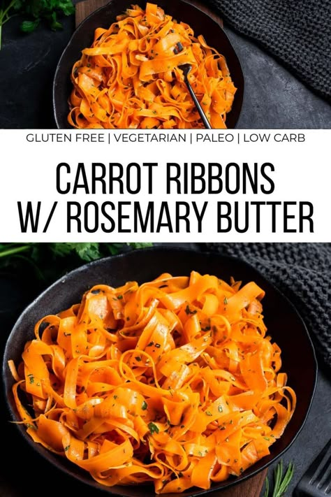 Rosemary Side Dishes, Fancy Carrot Side Dish, Carrot Ribbon Recipes, Carrot Recipes Savory, Spring Carrot Recipes, Fancy Vegetable Sides, Whole 30 Easter Side Dishes, Non Starchy Side Dishes, Whole 30 Carrot Recipes