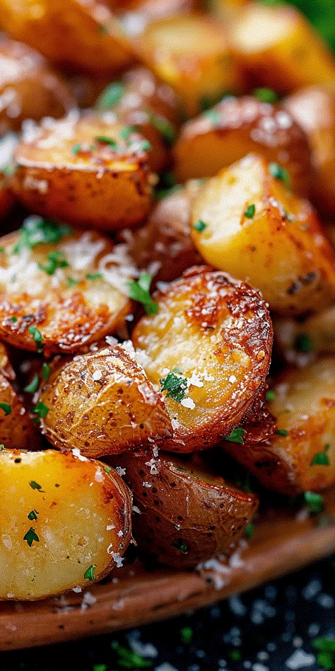 Parmesan Roast Potatoes [40 Minutes] – Chasety Super Crispy Roasted Potatoes, French Roasted Potatoes, Upscale Potatoes, English Roast Potatoes, Chat Potatoes Recipes, Best Potato Recipe, Potato Food Ideas, Breakfast Red Potatoes, Roasted Potatoes And Sweet Potatoes