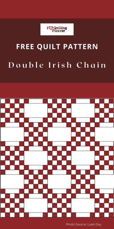 Irish Quilt Patterns Free, Free Vintage Quilt Patterns, Chain Quilt Patterns, 2 Color Quilt Patterns, Duckworth Quilt Pattern, Irish Chain Quilt Pattern Variations, Irish Chain Quilting Designs, 2 Color Quilts Patterns Free, Irish Chain Quilts Modern