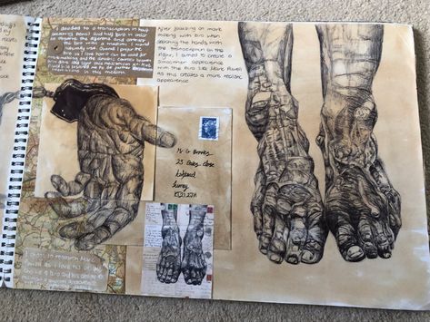 Ageing Art, Grade 9 Art Gcse Sketchbook, Gcse Art Sketchbook Layout Grade 9, Gcse Grades, Gcse Sketchbook, Mark Powell, Art Layout, Alevel Art, Art Analysis