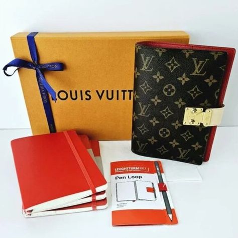 Louis Vuitton Paul Notebook Cover with Notebook Refills Louis Vuitton Notebook, Louis Vuitton Box, Notebook Refill, Box Ribbon, Notebook Cover, Pen Holder, Pen Holders, Notebook, Louis Vuitton