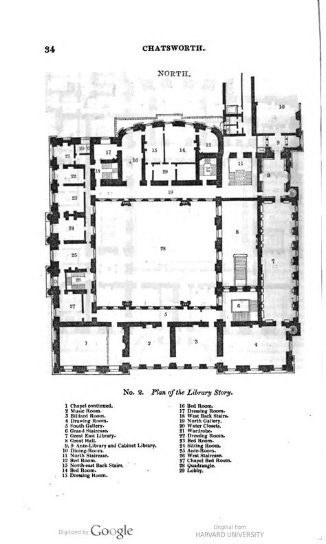 Chatsworth House, Derbyshire floor plan, Library story (1F?) English House Plans, Georgian House Plans, House Plans Uk, Manor House Plans, First Floor Plan, Georgian Mansion, English Manor Houses, French Country House Plans, Free House Plans