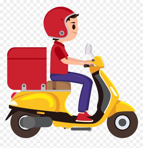 Folder Graphic Design, Food Delivery Logo, Free Food Delivery, Vespa Illustration, Delivery Boy, Delivery Food, Toys Logo, Pizza Delivery Guy, Pizza Art