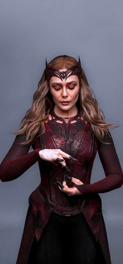 Scarlet Witch Costume, Scarlet Witch Cosplay, Witch Wallpaper, Witch Cosplay, Dr Doom, Olsen Scarlet Witch, Doctor Strange Marvel, Elizabeth Olsen Scarlet Witch, Wanda Maximoff Scarlet Witch