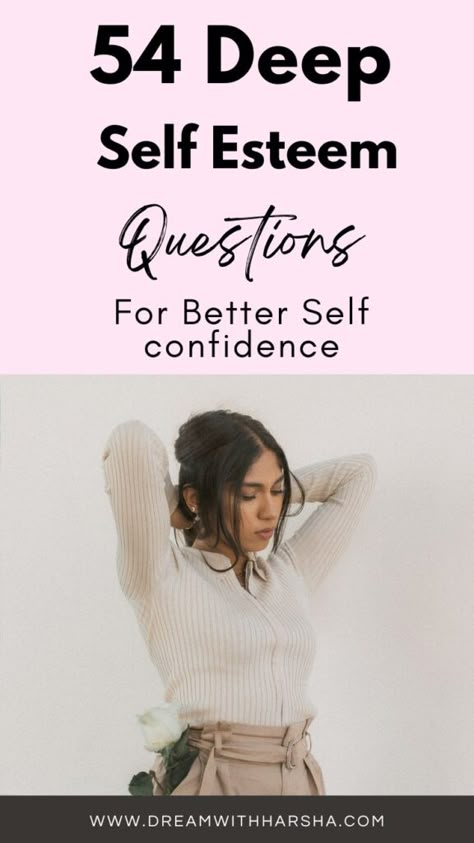 Self Confidence Therapy Activities, Self Esteem Building Activities For Women, Improving Self Esteem, Journal Prompts For Self Esteem, How To Improve Self Esteem, Self Esteem Questions, Low Self Esteem Overcoming, Self Esteem Challenge, Increase Self Esteem