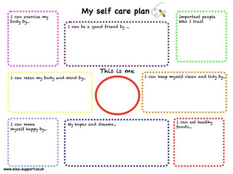 My Self Care Plan, Nurture Group, Self Care Plan, Self Care Worksheets, Self Esteem Activities, Youth Work, School Social Work, Counseling Activities, Child Therapy