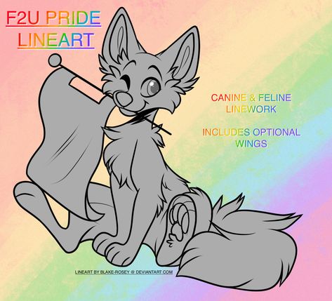 || F2U PRIDE LINEWORK | OLD by Blake-Rosey on DeviantArt Pride Drawing Base, Wolf Base, Art Bases, Technical Pen, Lgbt Art, Art Prompts, Warrior Cat, Animal Sketches, Art Base