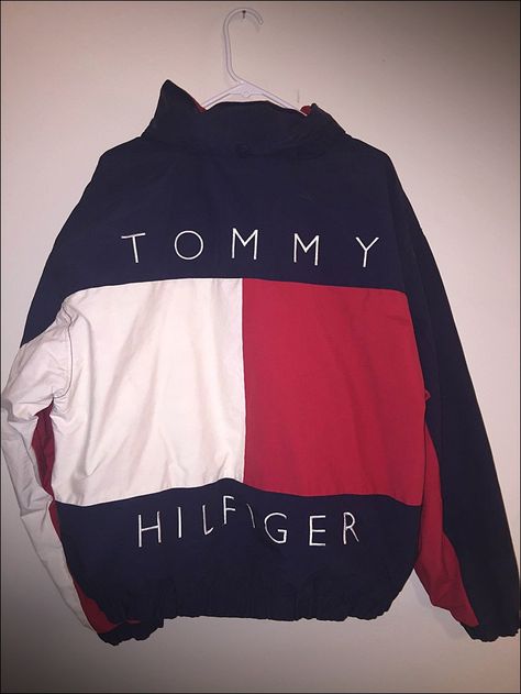 Vintage 90's Tommy Hilfiger Flag Reversible Jacket - Size Extra Large by JourneymanVintage on Etsy Hip Hop Mode, Tommy Hilfiger Jacket, 90s Tommy Hilfiger, Expensive Clothes, Tommy Hilfiger Outfit, Reversible Jacket, Womens Workout Outfits, Athletic Pants, Mode Vintage