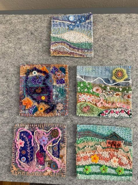 Crazy Quilt Stitches, Stitch Patch, Textile Art Embroidery, Meditation Art, Stitch Book, Thread Painting, Quilt Stitching, Slow Stitching, Crazy Quilts