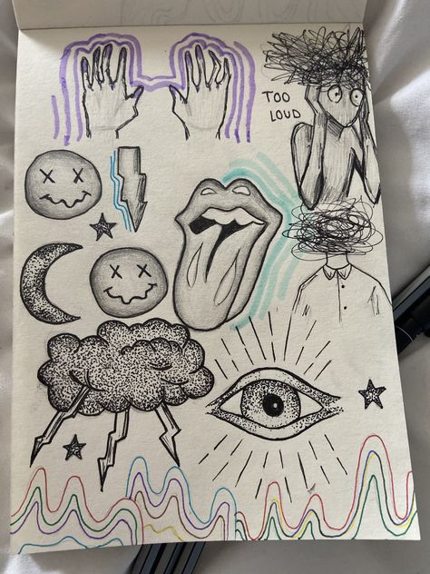 Lsd Drawings, Vent Book, Lsd Art, Trippy Drawings, Graffiti Style Art, Drawings Simple, Graffiti Styles, Graffiti Lettering, Aesthetic Stickers