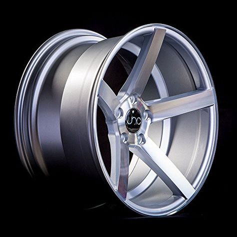 This is 9 inch wide wheel with 17 inch diameter. Bolt pattern is 5x114.3 and the offset is 30mm.  The wheel is made by brand JNC Wheels and meets all safety standards and OEM specifications.  Rims painted silver machined face. Jaguar Xjl, Custom Wheels Cars, Dodge Neon, Rims For Cars, Aftermarket Wheels, Volkswagen Polo, Truck Wheels, Custom Wheels, Aluminum Wheels