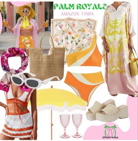 Palm Royale party theme, decor, fashion finds Palm Royale Bachelorette, Palm Royale Party Theme, Palm Royale Outfits, Palm Royale Party, Palm Royale Fashion, Royale Aesthetic, Palm Springs Bach, Slim Aaron, Palm Royale