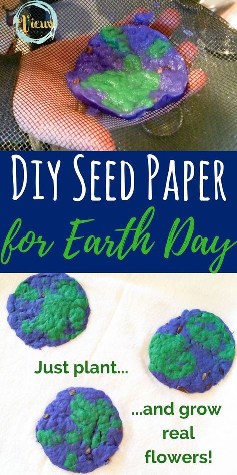 Earth Day Ideas, Earth Week, Earth Day Projects, Earth Craft, Recycled Crafts Kids, Plantable Seed Paper, Earth Day Crafts, Earth Day Activities, Spring Preschool