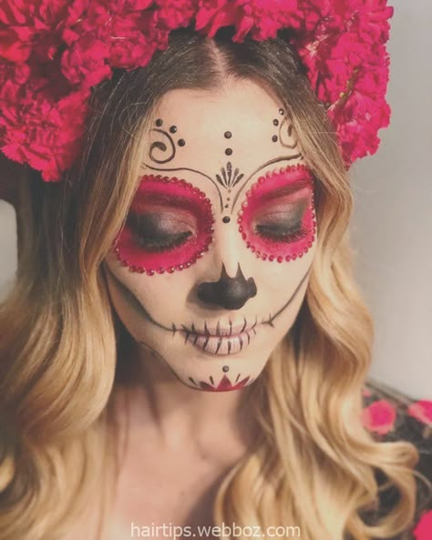 Catrina Makeup, Zombie Halloween Makeup, Holloween Makeup, Dead Makeup, Cute Halloween Makeup, Halloween Makeup Diy, Halloween Makeup Pretty, Cool Halloween Makeup, Sugar Skull Makeup