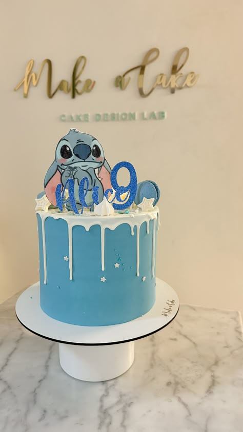 Stitch Cake Ideas Birthday Parties, Birthday Cake Stitch, January Cake, Cartoon Theme Cake, Stitch Cake Design, Cartoon Cake Ideas, Stitch Cake Ideas, Pastel Stitch, Cake Stitch