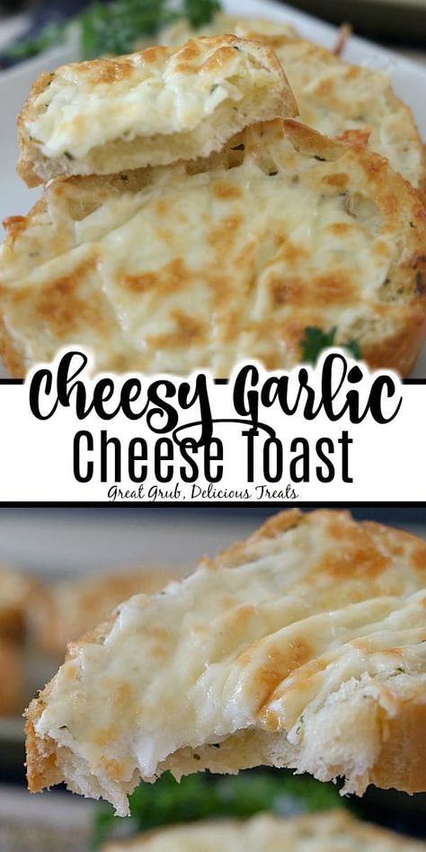 Cheesy Garlic Cheese Toast is delicious and cheesy, made with a secret ingredient that gives this cheese toast recipe even more flavor. Easy Garlic Toast, Cheesy Garlic Toast, Garlic Cheese Toast In Oven, Cheesy Toast Recipe, Garlic Cheese Toast, Tortilla Cheesy Garlic Bread, Garlic Bread Texas Toast, Garlic Toast Recipe, Cheesy Toast