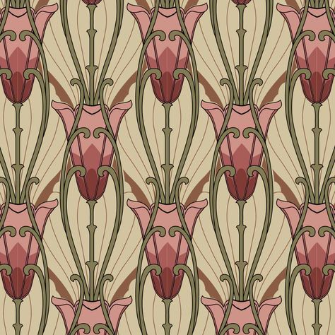 Nouveau Wallpaper, Art Nouveau Wallpaper, 2022 Summer Fashion, Art Deco Motif, Motifs Art Nouveau, Art Deco Prints, Nouveau Tattoo, Lady Clothes, Art Deco Fabric