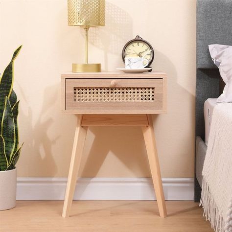 It looks good. I love it. It is very nice price. Seller send it very soon. Goddddddd. Wood Bedside Tables, Classic Bedside Tables, Cabinet Side Table, Side Table Storage, Bedside Table Contemporary, Bedside Table Styling, Storage Nightstand, Simple Nightstand, Simple Bedside Tables