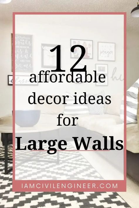 12 Affordable Ideas for Large Wall Decor - Iamcivilengineer Decor Ideas For Long Walls, Decorating Large Wall Space Living Room Farmhouse, Fabric Wall Decor Hanging, Large Basement Wall Decor, What To Put On Large Wall In Living Room, Ideas For A Large Wall In Living Room, Large Wall Hallway Decor, Large Wall Decoration, Long Vertical Wall Decor