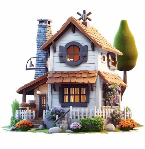 Stylized Character, Cartoon House, Octane Render, Casas The Sims 4, Isometric Art, Isometric Design, Motion Graphics Design, House Landscape, Mandala Design Art