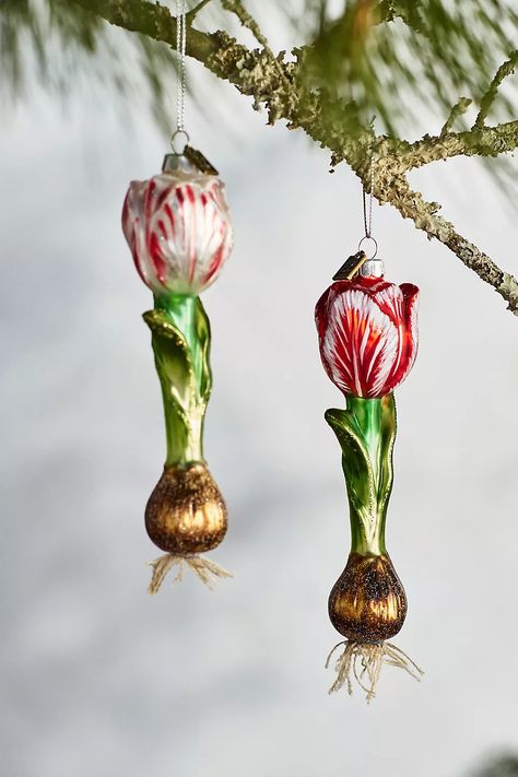 Red Tulip Bulb Glass Ornament | Anthropologie Fruit Ornaments, Tulip Bulbs, Garden Christmas, Christmas Feeling, Red Tulips, Christmas Mood, Xmas Ornaments, Christmas Inspiration, Xmas Decorations