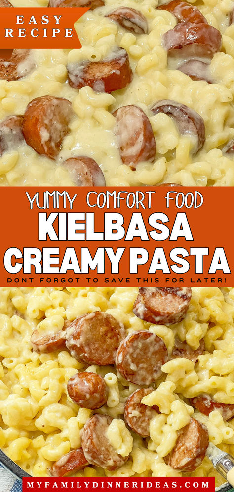 Kielbasa mac and cheese Baked Mac And Cheese With Sausage, Kielbasa Recipes Pasta, Kielbasa Mac And Cheese, Mac And Cheese With Sausage, Kielbasa Pasta Recipes, Easy Kielbasa Recipes, Kielbasa Sausage Recipes, Mac And Cheese Creamy, Kielbasa Pasta