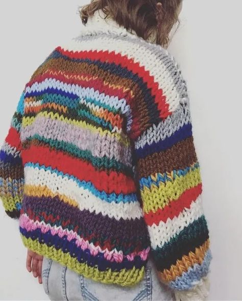 Meet The Maker: Gretchen Miller - Wool and the Gang Blog Wool And The Gang, Rainbow Sweater, Baby Vest, Crochet Kit, Crochet Stitch, T Shirt Yarn, Sweater Pattern, Knit Hat, Knitting Inspiration