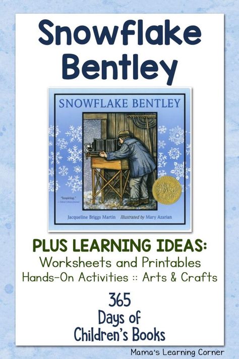 Snowflake Bentley Activities, Unit Study Ideas, Literature Unit Studies, Snowflake Bentley, Types Of Graphs, Pie Graph, Learning Corner, Picture Graphs, Literature Activities