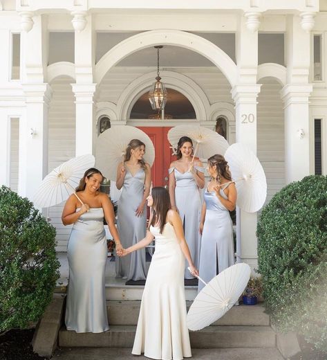 Captured by kimlynphotography

Jenny Yoo's luxe satin bridesmaid dresses in whisper blue adds the elegant, classic touch to any wedding. Parasol Wedding, Jenny Yoo Bridesmaid, Convertible Bridesmaid Dress, Bridesmaid Inspiration, Jenny Yoo, Convertible Dress, Satin Bridesmaid Dresses, Modern Bridal, Dresses Elegant