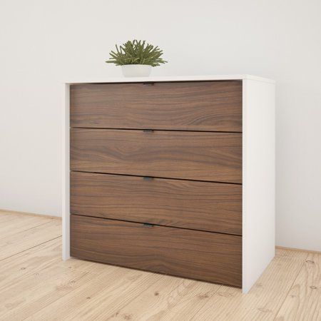 Free Shipping. Buy Nexera Identi-T 4 Drawer Chest, White and Walnut at Walmart.com Platform Bedroom Sets, 4 Drawer Chest, Accent Chests And Cabinets, 4 Drawer Dresser, Metal Slide, Bedroom Chest, White Chests, Modern Dresser, Modern Storage