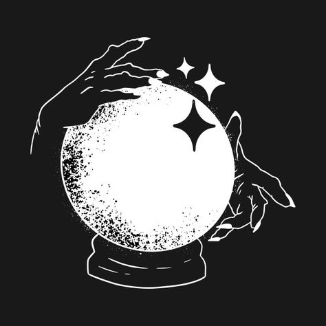 Witch Hands Crystal Ball, Witches Crystal Ball, Crystal Ball Graphic Design, Crystal Ball Drawing Simple, Hand Holding Crystal Ball Drawing, Magic Crystal Ball Art, Crystal Ball With Hands, Crystal Ball Hands, Crystal Ball Painting