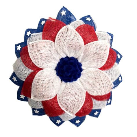 Festive 4th of July Wreaths for Your Front Door Red White Blue Decorations, Blue Flower Wreath, Red White Blue Wreath, American Wreath, Burlap Mesh Wreath, Fall Floral Decor, Blue Ornament, Flag Wreath, Memorial Day Wreaths