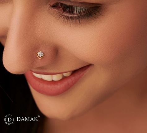 Diamond Mukku Pudaka, Diamond Nosepin Designs, Nose Pins Designs, Nose Pin Designs Gold, Nosepins Indian Gold, Diamond Nose Pin Design, Nose Pin Aesthetic, Caratlane Jewellery, Nose Ring Aesthetic