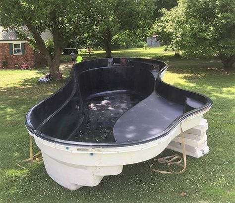 The Imagine Pools "Inspiration" fiberglass swimming pool in Volcanic Black - available in Family Size. Black Fiberglass Pool, Imagine Pools, Fiberglass Pool, Fiberglass Swimming Pools, Fiberglass Pools, House Building, Inground Pools, Pool Ideas, Dream House Plans