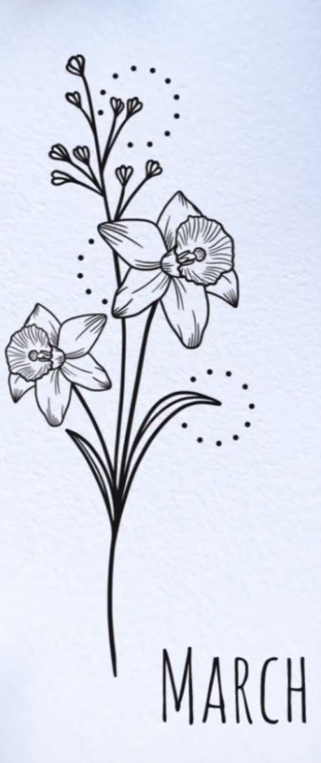 Two Daffodils Tattoo, Tattoo Daffodil, Daffodils Tattoo, Black Daffodil, Daffodil Tattoo, Chrysanthemum, Daffodils, Tatting, Tattoo Ideas