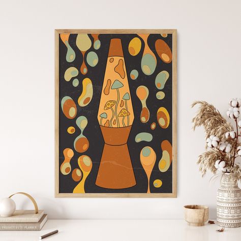 Lava Lamp Wall, Lava Lamp Art, 70s Wall Decor, Hippie Wall Art, Poster Flower, Art Hippie, Retro Kunst, Flower Child, Retro Art