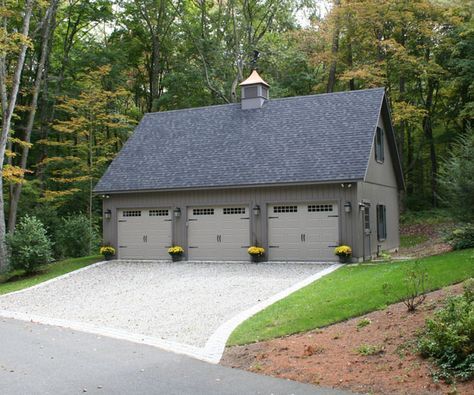 Proudly showing off one of our customer's 24' x 36' Elite 3 car garage. Customize yours to fit your needs and style. Pole Barn Garage, Cottage Images, Loft Plan, Garage Addition, Garage Loft, Garage Exterior, Garage Apartment Plans, Rustic Backyard, Garage Style