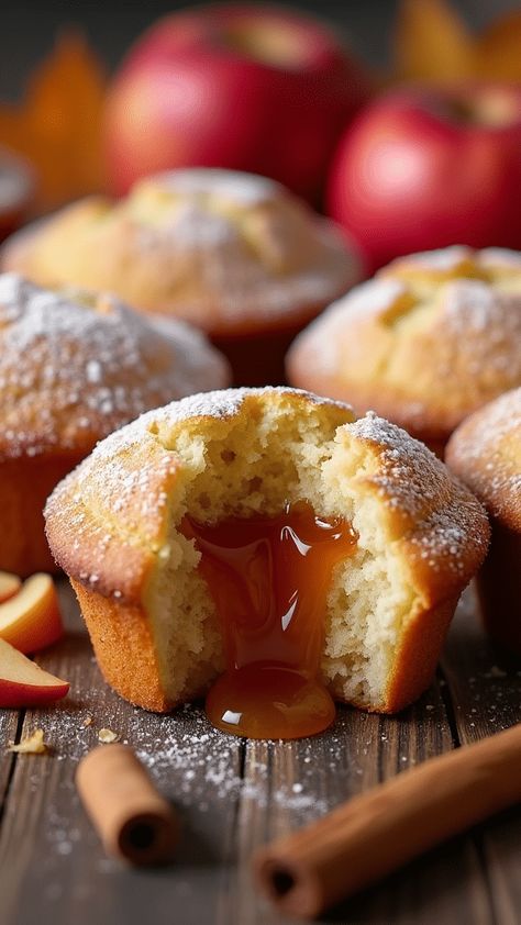 Apple Cider Jelly Filled Muffins Recipes Using Apple Jelly, Jelly Filled Muffins, Apple Cider Jelly, Recipe Using Apples, Best Apple Cider, Easy Desserts Recipes, Apple Jelly, Apple Cinnamon Muffins, Creamy Pudding